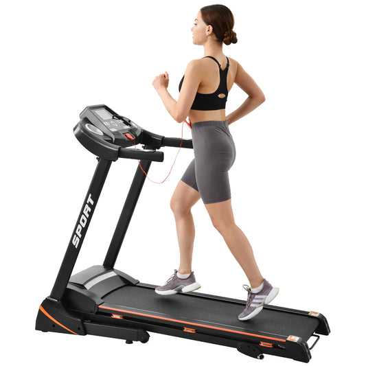 Folding Electric 3.5HP Treadmill With Incline Medium Running Machine Motorised LCD Gym 330lbs Folding Treadmill Electric Motorized Power 14.8KM/H Running Fitness Machine Gym(W54031811 Upgrade )