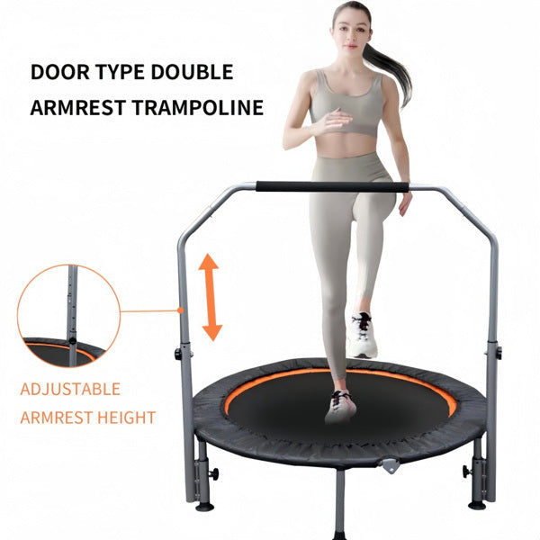 40 Inch Fitness Rebounder Trampoline for Adults, Indoor Exercise Trampoline with Safety Pad Max. Load 300 LBS for Gym Living Room Yoga Room