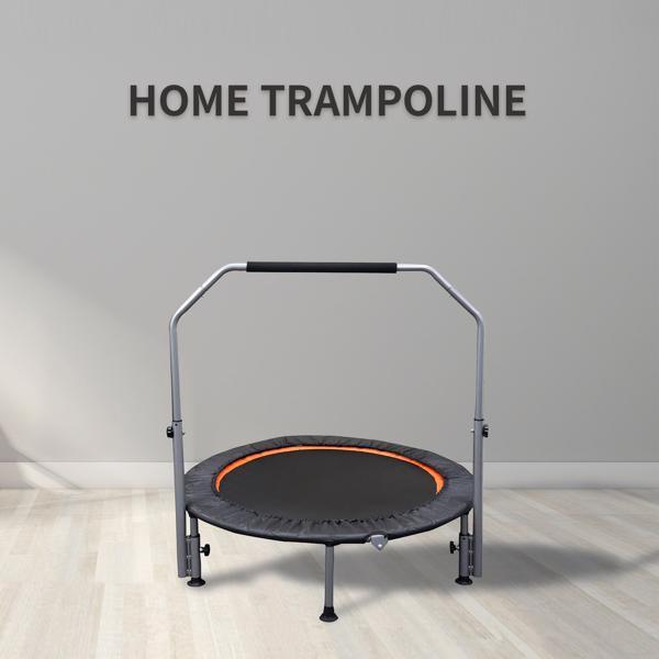 40 Inch Fitness Rebounder Trampoline for Adults, Indoor Exercise Trampoline with Safety Pad Max. Load 300 LBS for Gym Living Room Yoga Room